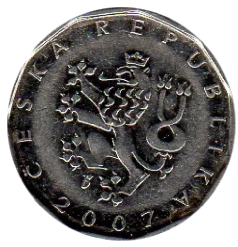 2 Czech Koruna Coin First Issued 1993 Front Accepted For exchange