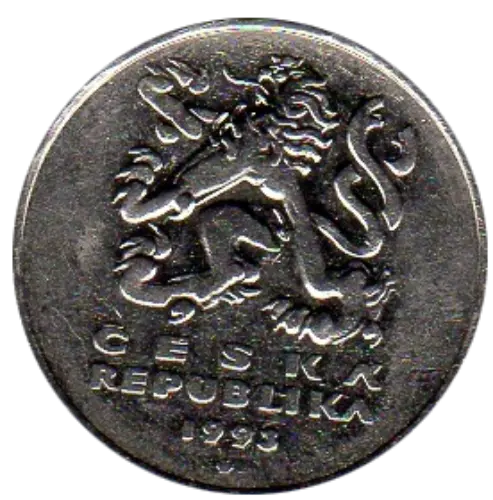 5 Czech Koruna Coin First Issued 1993 Front Accepted For exchange