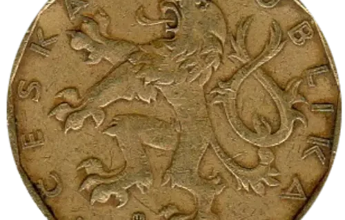 20 Czech Koruna Coin First Issued 1993 Front Accepted For exchange