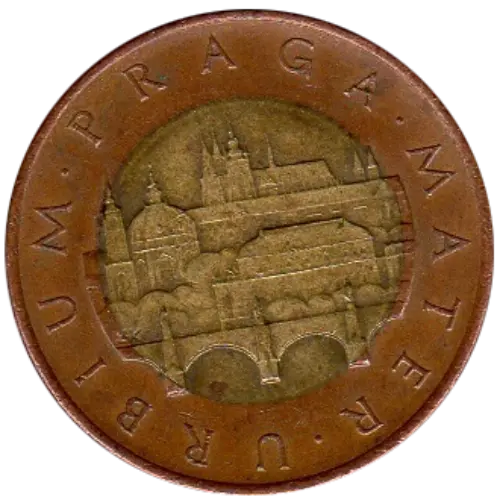 50 Czech Koruna Coin First Issued 1993 Front Accepted For exchange