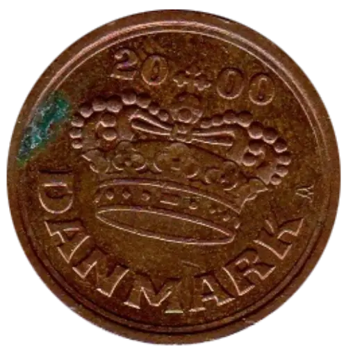 50 Ore Danish Kroner Coin First Issued 1989 Front Accepted For Exchange