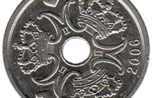 1 Danish Krone Coin First Issued 1992 Front Accepted For Exchange