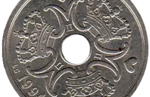 2 Danish Kroner Coin First Issued 1992 Front Accepted For Exchange