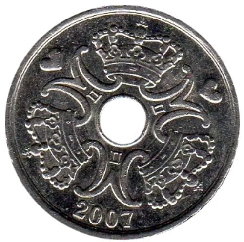 5 Danish Kroner Coin First Issued 1990 Front Accepted For Exchange