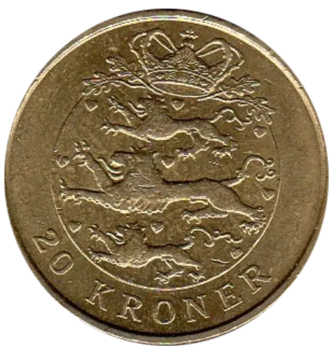 20 Danish Kroner Coin First Issued 2003 Front Accepted For Exchange