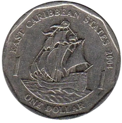 1 Eastern Caribbean Dollar Coin Front First Issued 2002