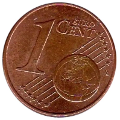 1 Euro Cent Coin First Issued 2002 Front Accepted For Exchange