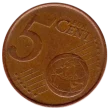 5 Euro Cent Coin First Issued 2002 Front Accepted For Exchange