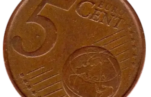 5 Euro Cent Coin First Issued 2002 Front Accepted For Exchange