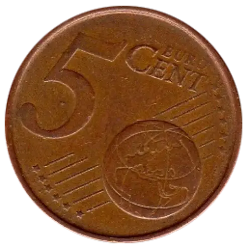 5 Euro Cent Coin First Issued 2002 Front Accepted For Exchange