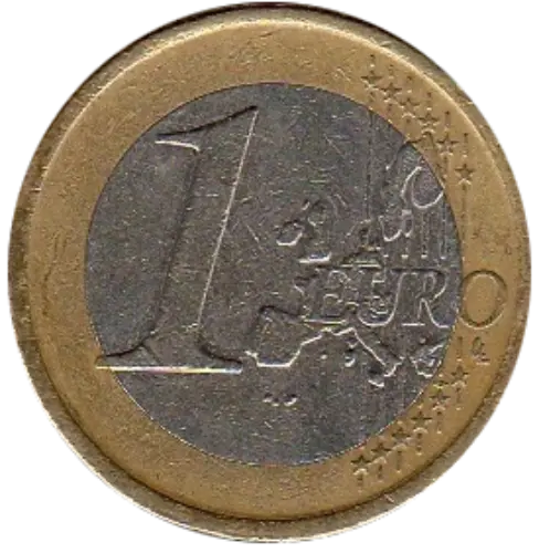 1 Euro Coin First Issued 2002 Front Accepted For Exchange
