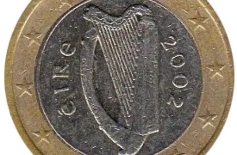 1 Euro Coin First Issued 2002 Front Accepted For Exchange