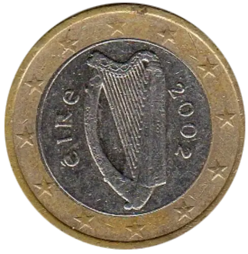 1 Euro Coin First Issued 2002 Front Accepted For Exchange
