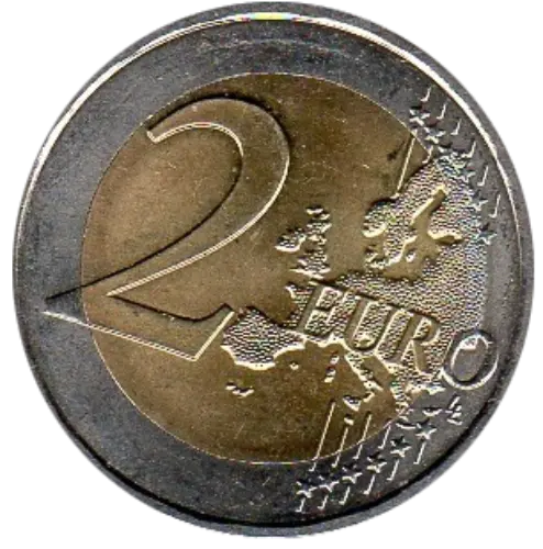 2 Euro Coin First Issued 2002 Front Accepted For Exchange