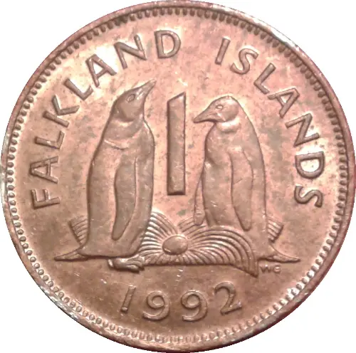 1 Falkland Penny Coin First Issued 1974 Front Accepted For Exchange