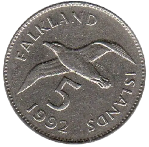 5 Falkland Penny Coin First Issued 1974 Front Accepted For Exchange