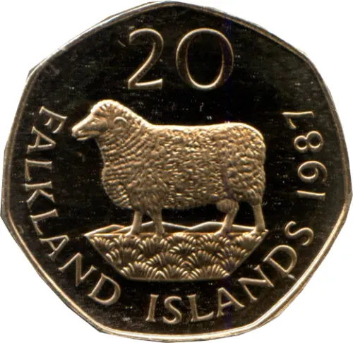 20 Falkland Pence Coin First Issued 1982 Front Accepted For Exchange