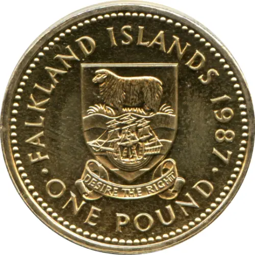 1 Falkland Pound Coin First Issued 1987 Front Accepted For Exchange