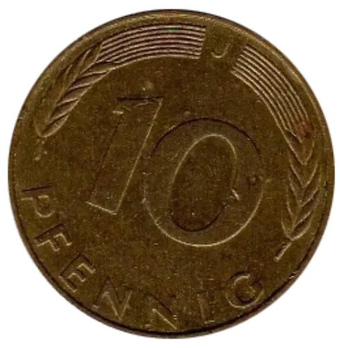 10 Pfennig German Coin First Issued 1949 Front Accepted For Exchange