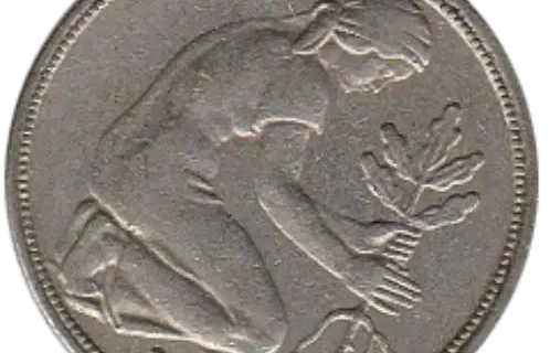 50 Pfennig German Coin First Issued 1949 Front Accepted For Exchange