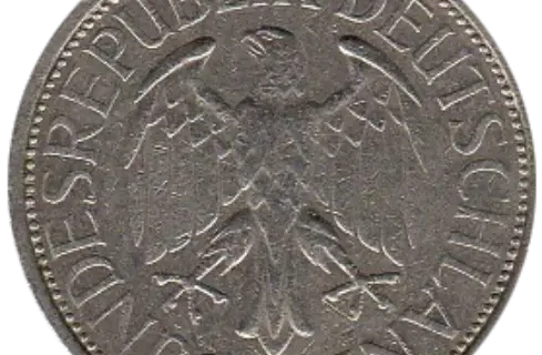 1 German Deutsche Mark Coin First Issued 1950 Front Accepted For Exchange
