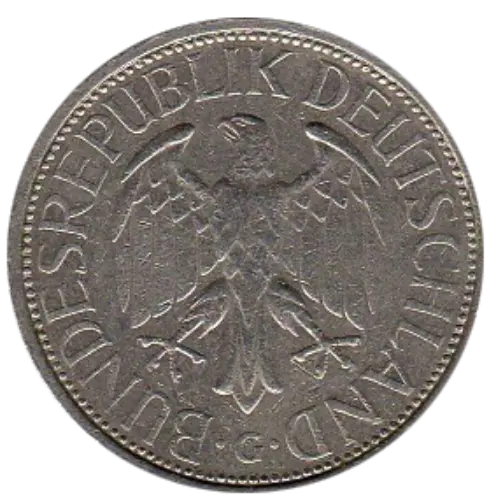 1 German Deutsche Mark Coin First Issued 1950 Front Accepted For Exchange