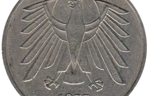 5 German Deutsche Mark Coin First Issued 1951 Front Accepted For Exchange