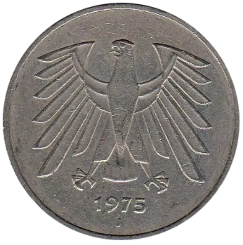 5 German Deutsche Mark Coin First Issued 1951 Front Accepted For Exchange