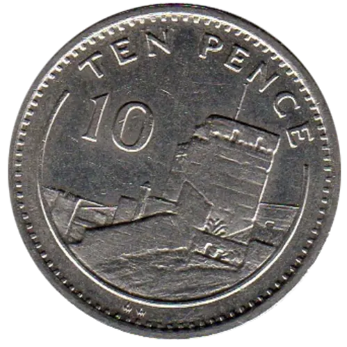 10 Pence Gibraltar Coin First Issued 1994 Obverse Accepted For Exchange