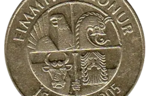 50 Icelandic Kronur Coin First Issued 1987 Front Accepted For Exchange