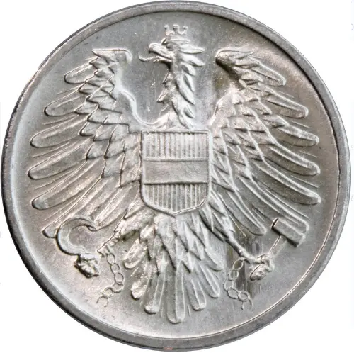 2 Austrian Groschen Front Side 1950 accepted for exchange