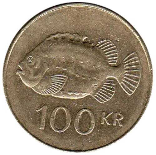 100 Icelandic Kronur Coin First Issued 1995 Front Accepted For Exchange