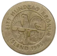 100 Icelandic Kronur Coin First Issued 1995 Front Accepted For Exchange