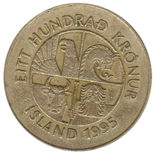100 Icelandic Kronur Coin First Issued 1995 Front Accepted For Exchange
