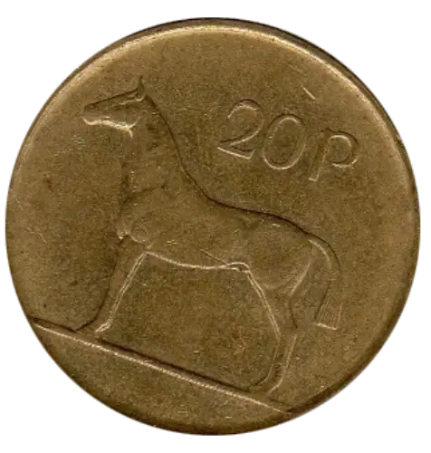 20 Irish Pence Coin First Issued 1986 Front Accepted For Exchange
