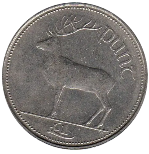 1 Irish Pound Coin First Issued 1990 Front Accepted For Exchange