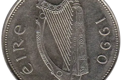 1 Irish Pound Coin First Issued 1990 Front Accepted For Exchange