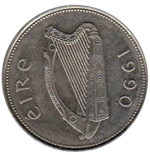 1 Irish Pound Coin First Issued 1990 Front Accepted For Exchange