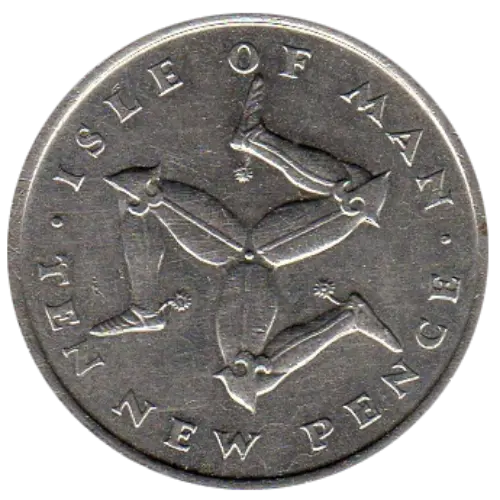 10 Pence Isle of Man Coin First Issued 2000 Front Accepted For Exchange