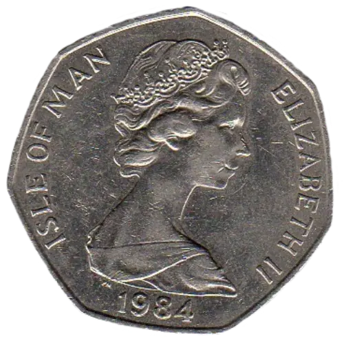 50 Pence Isle of Man Coin First Issued 1997 Front Accepted For Exchange