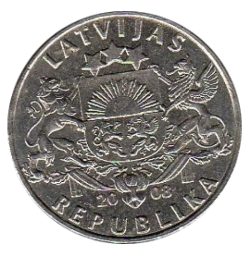 1 Latvian Lat Coin First Issued 1992 Obverse Side Accepted For Exchange