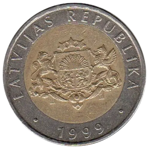 2 Latvian Lati Coin First Issued 1992 Obverse Side Accepted For Exchange
