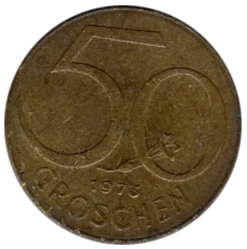 50 Austrian Groschen Coin Obverse 1959 accepted for exchange