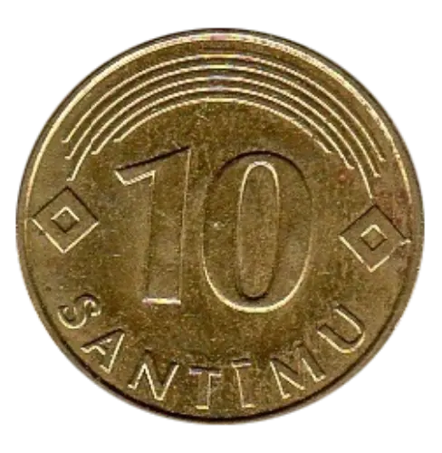 10 Santimu Latvian Coin First Issued 1992 Front Accepted For Exchange