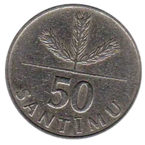 50 Santimu Latvian Coin First Issued 1992 Front Accepted For Exchange