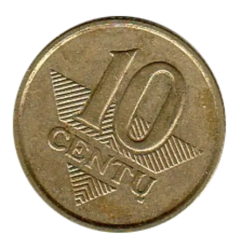 Lithuania 10 Centu Coin First Issued 1997 Front Accepted For Exchange
