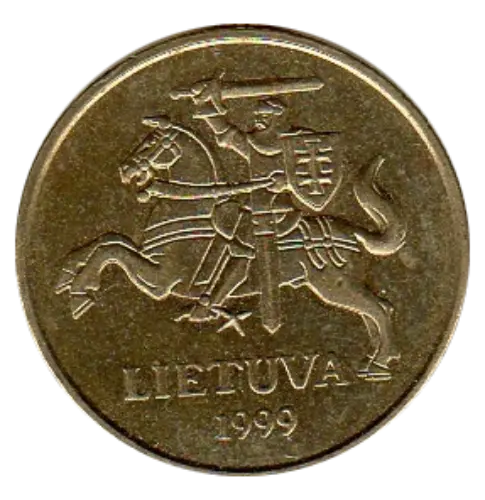 Lithuania 50 Centu Coin First Issued 1998 Front Accepted For Exchange