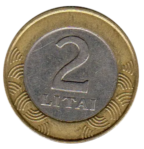 Lithuania 2 Litai Coin First Issued 1998 Front Accepted For Exchange