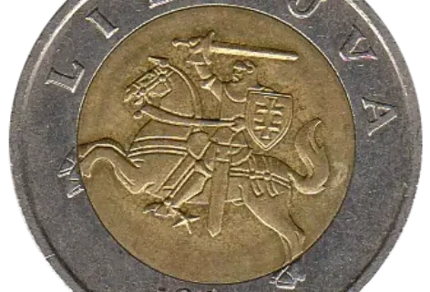 Lithuania 5 Litai Coin First Issued 1998 Front Accepted For Exchange