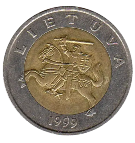 Lithuania 5 Litai Coin First Issued 1998 Front Accepted For Exchange